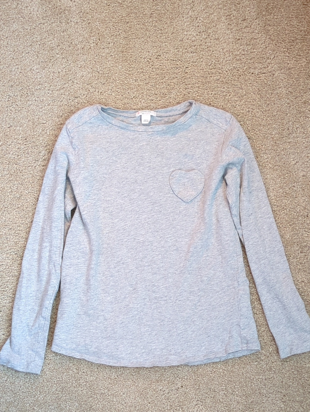 Crewcuts Light Gray Long-Sleeve Tee with Heart Detail